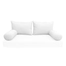 Modern outdoor daybed cushion set with two bolsters and two pillows, ideal for patio, porch, or indoor lounge spaces. — cover only