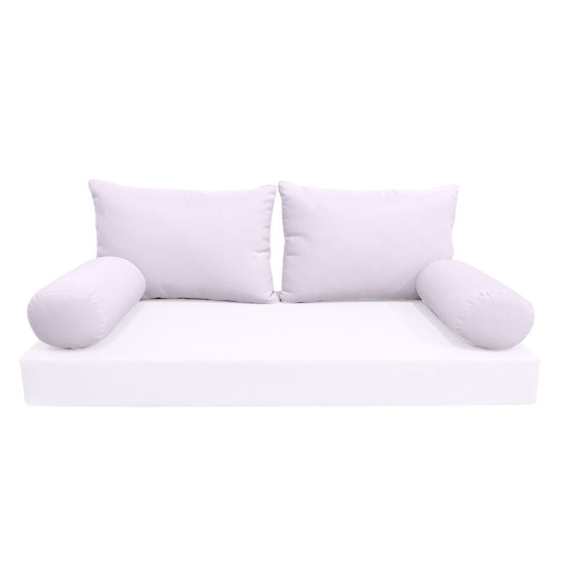 STYLE 2 Pillow & Bolster Cushion for Outdoor Indoor Daybed Porch Swing Bed Queen Size Knife Edge AD107 | COVERS ONLY |