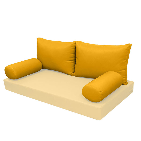 STYLE 2 Pillow & Bolster Cushion for Outdoor Indoor Daybed Porch Swing Bed Queen Size Knife Edge AD108 | COVERS ONLY |