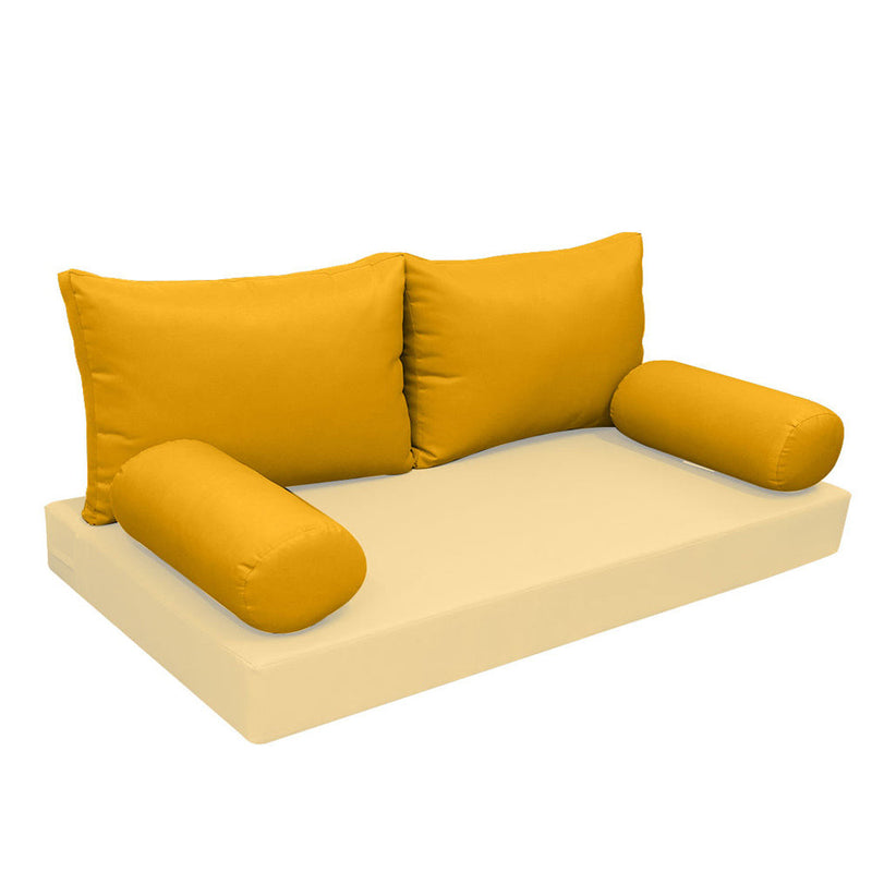STYLE 2 Pillow & Bolster Cushion for Outdoor Indoor Daybed Porch Swing Bed Queen Size Knife Edge AD108 | COVERS ONLY |