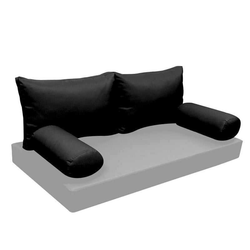 STYLE 2 Pillow & Bolster Cushion for Outdoor Indoor Daybed Porch Swing Bed Queen Size Knife Edge AD109 | COVERS ONLY |
