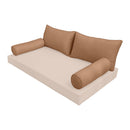 STYLE 2 Pillow & Bolster Cushion for Outdoor Indoor Daybed Porch Swing Bed Queen Size Piped Trim AD104 | COVERS ONLY |