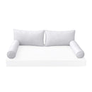 STYLE 2 Pillow & Bolster Cushion for Outdoor Indoor Daybed Porch Swing Bed Queen Size Piped Trim AD105 | COVERS ONLY |