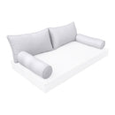 STYLE 2 Pillow & Bolster Cushion for Outdoor Indoor Daybed Porch Swing Bed Queen Size Piped Trim AD105 | COVERS ONLY |