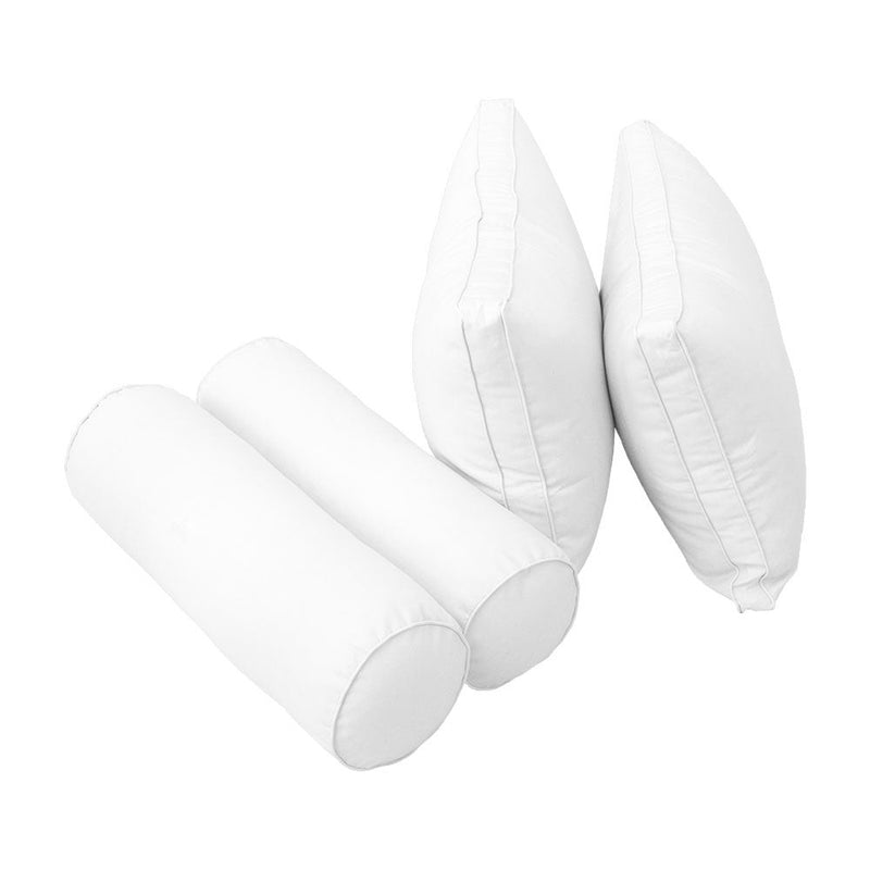 STYLE 2 Pillow & Bolster Cushion for Outdoor Indoor Daybed Porch Swing Bed Queen Size Piped Trim AD106 | COVERS ONLY |