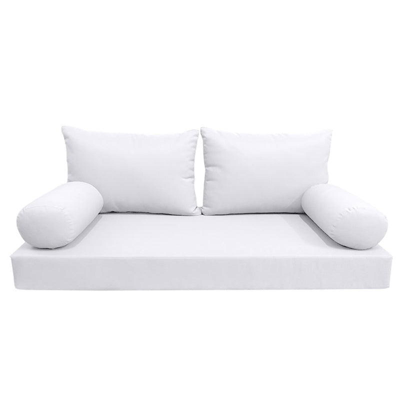 STYLE 2 - Mattress & Pillow Bolster Cushion for Outdoor Indoor Daybed Porch Swing Bed Knife Edge Queen Size AD105 | COVERS ONLY |
