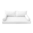 STYLE 2 - Mattress & Pillow Bolster Cushion for Outdoor Indoor Daybed Porch Swing Bed Piped Trim Queen Size AD106 | COVERS ONLY |