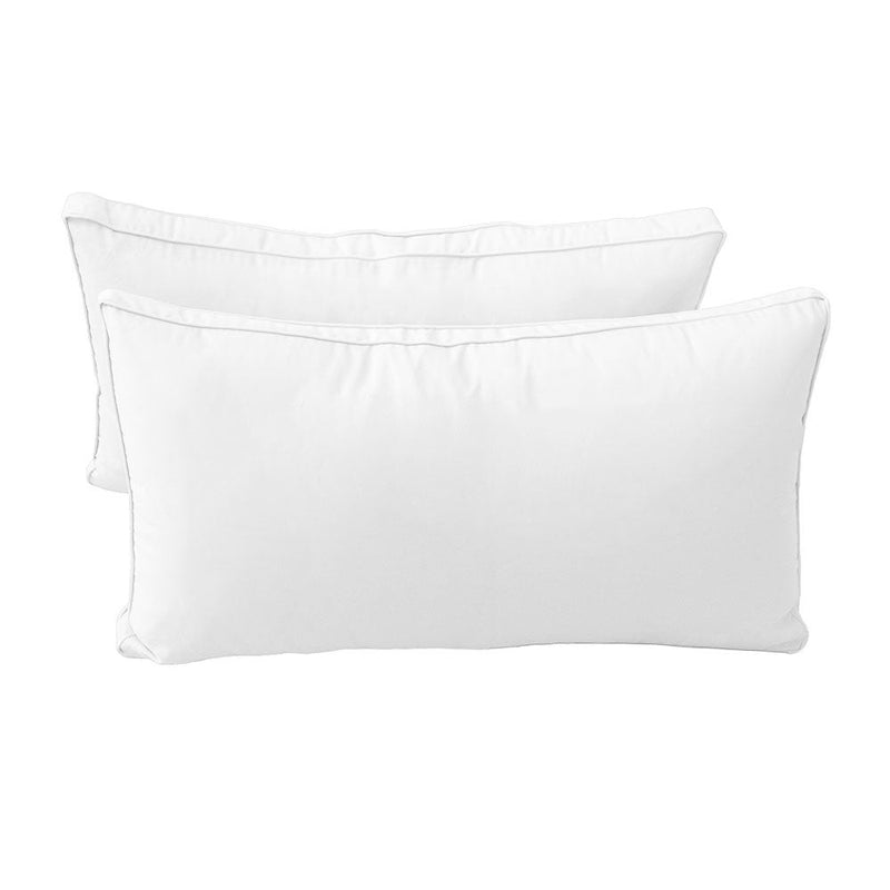 STYLE 2 - Mattress & Pillow Bolster Cushion for Outdoor Indoor Daybed Porch Swing Bed Piped Trim Queen Size AD106 | COVERS ONLY |