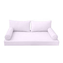 STYLE 2 - Mattress & Pillow Bolster Cushion for Outdoor Indoor Daybed Porch Swing Bed Piped Trim Queen Size AD107 | COVERS ONLY |