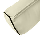 STYLE 2 Pillow & Bolster Cushion for Outdoor Indoor Daybed Porch Swing Bed Twin Size Contrast Trim AD005 | COVERS ONLY |