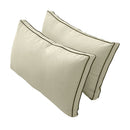 Pillow and bolster cushions displayed on an outdoor porch swing for a cozy, elegant setting.