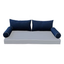 Modern outdoor daybed cushion set with two bolsters and two pillows, ideal for patio, porch, or indoor lounge spaces. — cover only