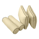 cushion and bolster set styled on a crib-size daybed with natural light background.