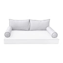 Modern outdoor daybed cushion set with two bolsters and two pillows, ideal for patio, porch, or indoor lounge spaces. — cover only