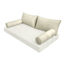STYLE 2 Pillow & Bolster Cushion for Outdoor Indoor Daybed Porch Swing Bed Twin Size Piped Trim AD005 | COVERS ONLY |