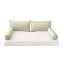 STYLE 2 Pillow & Bolster Cushion for Outdoor Indoor Daybed Porch Swing Bed Twin Size Piped Trim AD005 | COVERS ONLY |