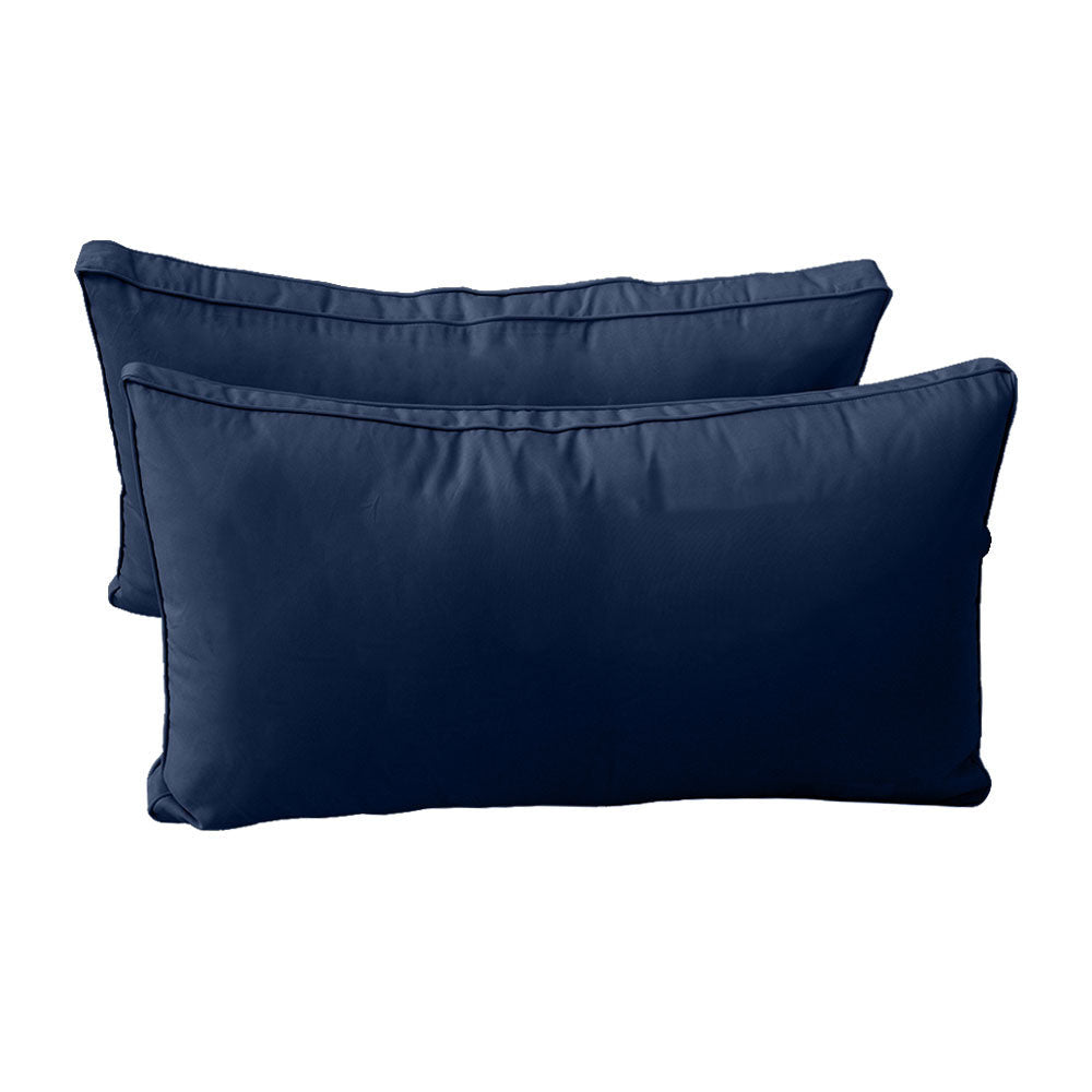 STYLE 2 Pillow & Bolster Cushion for Outdoor Indoor Daybed Porch Swing Bed Twin Size Piped Trim AD101 | COVERS ONLY |