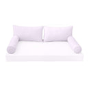 STYLE 2 Pillow & Bolster Cushion for Outdoor Indoor Daybed Porch Swing Bed Twin Size Piped Trim AD107 | COVERS ONLY |