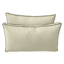 Five-piece pillow and bolster cushion set including seat cushion, two square back pillows, and two bolster pillows for indoor or outdoor seating.