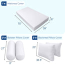 STYLE 2 - Mattress & Pillow Bolster Cushion for Outdoor Indoor Daybed Porch Swing Bed Piped Trim Twin Size AD005 | COVERS ONLY |