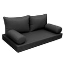 STYLE 2 - Mattress & Pillow Bolster Cushion for Outdoor Indoor Daybed Porch Swing Bed Knife Edge Twin Size AD003 | COVERS ONLY |