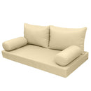 STYLE 2 - Mattress & Pillow Bolster Cushion for Outdoor Indoor Daybed Porch Swing Bed Knife Edge Twin Size AD103 | COVERS ONLY |