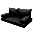 STYLE 2 - Mattress & Pillow Bolster Cushion for Outdoor Indoor Daybed Porch Swing Bed Knife Edge Twin Size AD109 | COVERS ONLY |