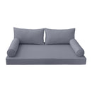STYLE 2 - Mattress & Pillow Bolster Cushion for Outdoor Indoor Daybed Porch Swing Bed Piped Trim Twin Size AD001 | COVERS ONLY |