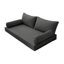 STYLE 2 - Mattress & Pillow Bolster Cushion for Outdoor Indoor Daybed Porch Swing Bed Piped Trim Twin Size AD003 | COVERS ONLY |