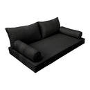 STYLE 2 - Mattress & Pillow Bolster Cushion for Outdoor Indoor Daybed Porch Swing Bed Piped Trim Twin Size AD109 | COVERS ONLY |