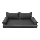 Modern outdoor daybed cushion set with two bolsters and two pillows, ideal for patio, porch, or indoor lounge spaces. — cover only