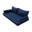 STYLE 2 pillow and bolster cushion set for daybeds, porch swings, or beds – indoor and outdoor use with durable knife-edge design. — cover only