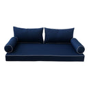 Modern outdoor daybed cushion set with two bolsters and two pillows, ideal for patio, porch, or indoor lounge spaces. — cover only
