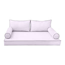 Modern outdoor daybed cushion set with two bolsters and two pillows, ideal for patio, porch, or indoor lounge spaces. — cover only