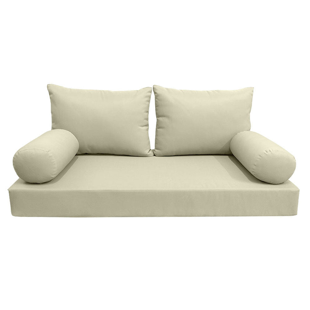 Modern outdoor daybed cushion set with two bolsters and two pillows, ideal for patio, porch, or indoor lounge spaces. — cover only