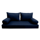 Modern outdoor daybed cushion set with two bolsters and two pillows, ideal for patio, porch, or indoor lounge spaces. — cover only