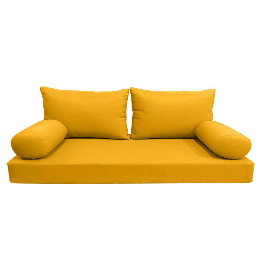 Modern outdoor daybed cushion set with two bolsters and two pillows, ideal for patio, porch, or indoor lounge spaces. — cover only