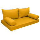 Elegant cushion and bolster set featuring refined craftsmanship and knife-edge detailing, designed for versatile indoor and outdoor comfor