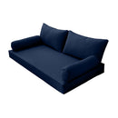 STYLE 2 - Mattress & Pillow Bolster Cushion for Outdoor Indoor Daybed Porch Swing Bed Twin-XL Size AD101 | COVERS ONLY |