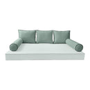 Modern outdoor daybed cushion set with two bolsters and two pillows, ideal for patio, porch, or indoor lounge spaces. — cover only
