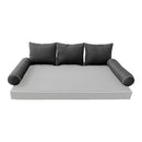 Modern outdoor daybed cushion set with two bolsters and two pillows, ideal for patio, porch, or indoor lounge spaces. — cover only