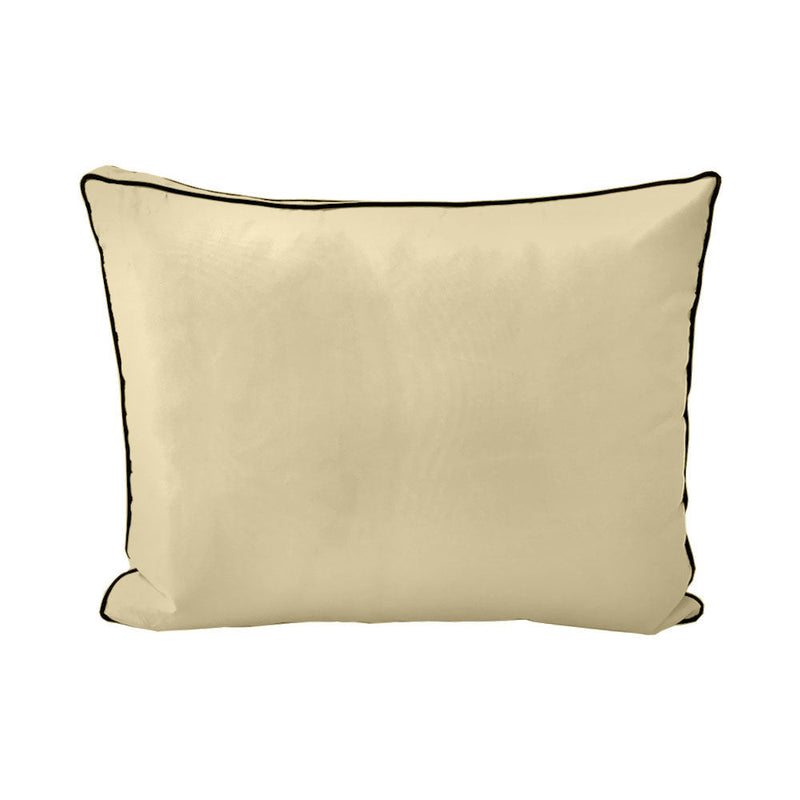 STYLE 3 Pillow & Bolster Cushion for Outdoor Indoor Daybed Porch Swing Bed Crib Size Contrast Trim AD103 | COVERS ONLY |