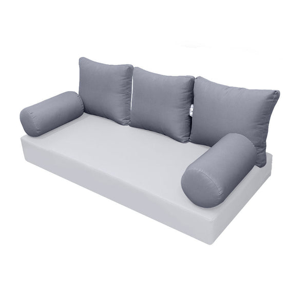 STYLE 3 Pillow & Bolster Cushion for Outdoor Indoor Daybed Porch Swing Bed Crib Size Knife Edge AD001 | COVERS ONLY |