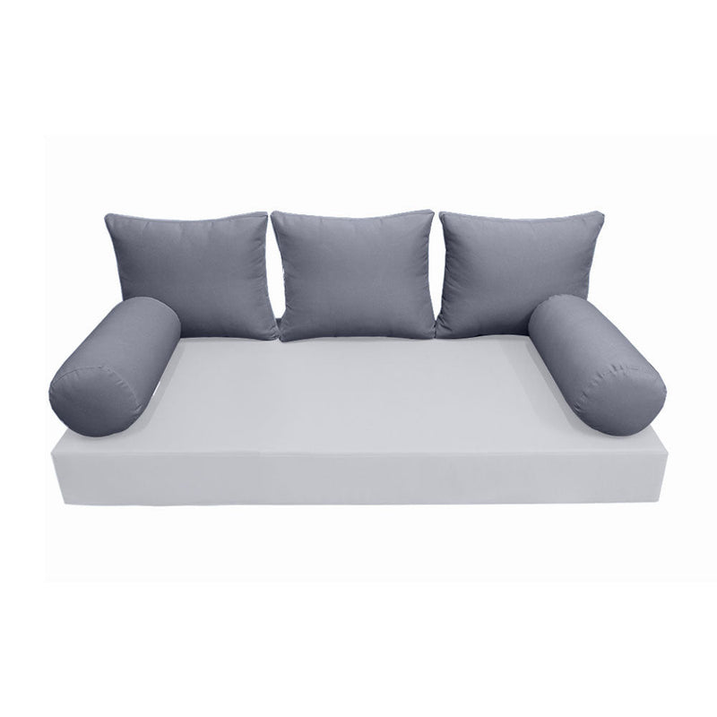 STYLE 3 Pillow & Bolster Cushion for Outdoor Indoor Daybed Porch Swing Bed Crib Size Knife Edge AD001 | COVERS ONLY |