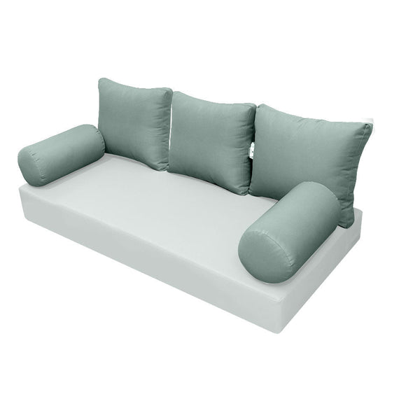 STYLE 3 Pillow & Bolster Cushion for Outdoor Indoor Daybed Porch Swing Bed Crib Size Knife Edge AD002 | COVERS ONLY |