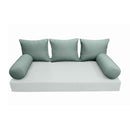 Modern outdoor daybed cushion set with two bolsters and two pillows, ideal for patio, porch, or indoor lounge spaces. — cover only