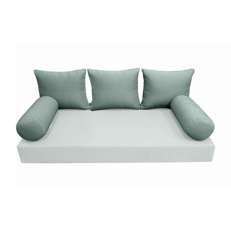 STYLE 3 Pillow & Bolster Cushion for Outdoor Indoor Daybed Porch Swing Bed Crib Size Knife Edge AD002 | COVERS ONLY |