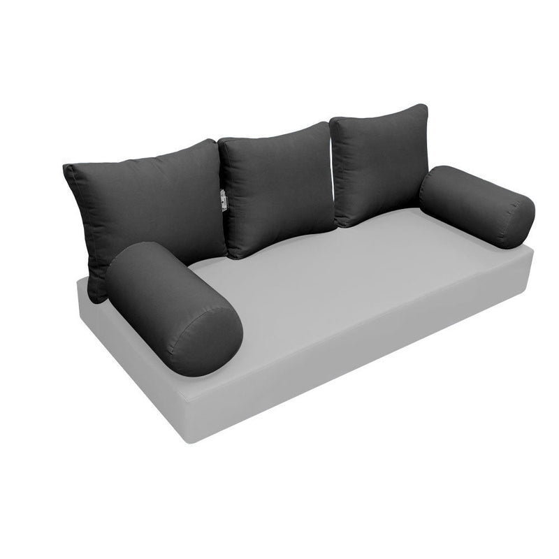 STYLE 3 Pillow & Bolster Cushion for Outdoor Indoor Daybed Porch Swing Bed Crib Size Knife Edge AD003 | COVERS ONLY |
