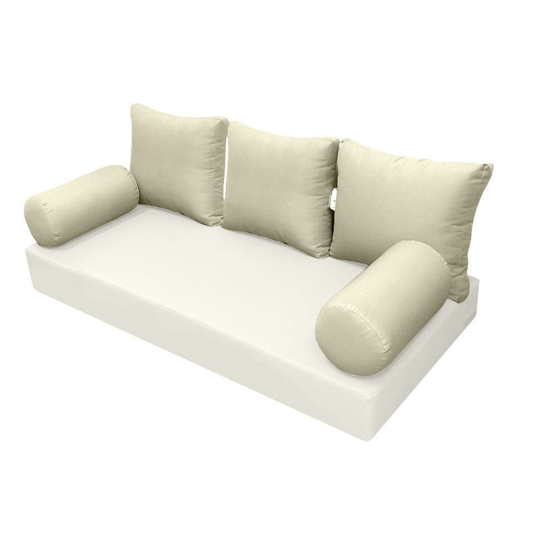 STYLE 3 Pillow & Bolster Cushion for Outdoor Indoor Daybed Porch Swing Bed Crib Size Knife Edge AD005 | COVERS ONLY |