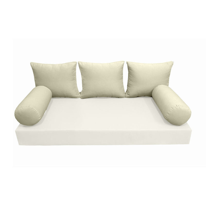 STYLE 3 Pillow & Bolster Cushion for Outdoor Indoor Daybed Porch Swing Bed Crib Size Knife Edge AD005 | COVERS ONLY |